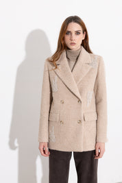 Blazer doppiopetto con dettagli beaded