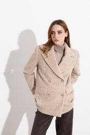 Blazer doppiopetto con dettagli beaded