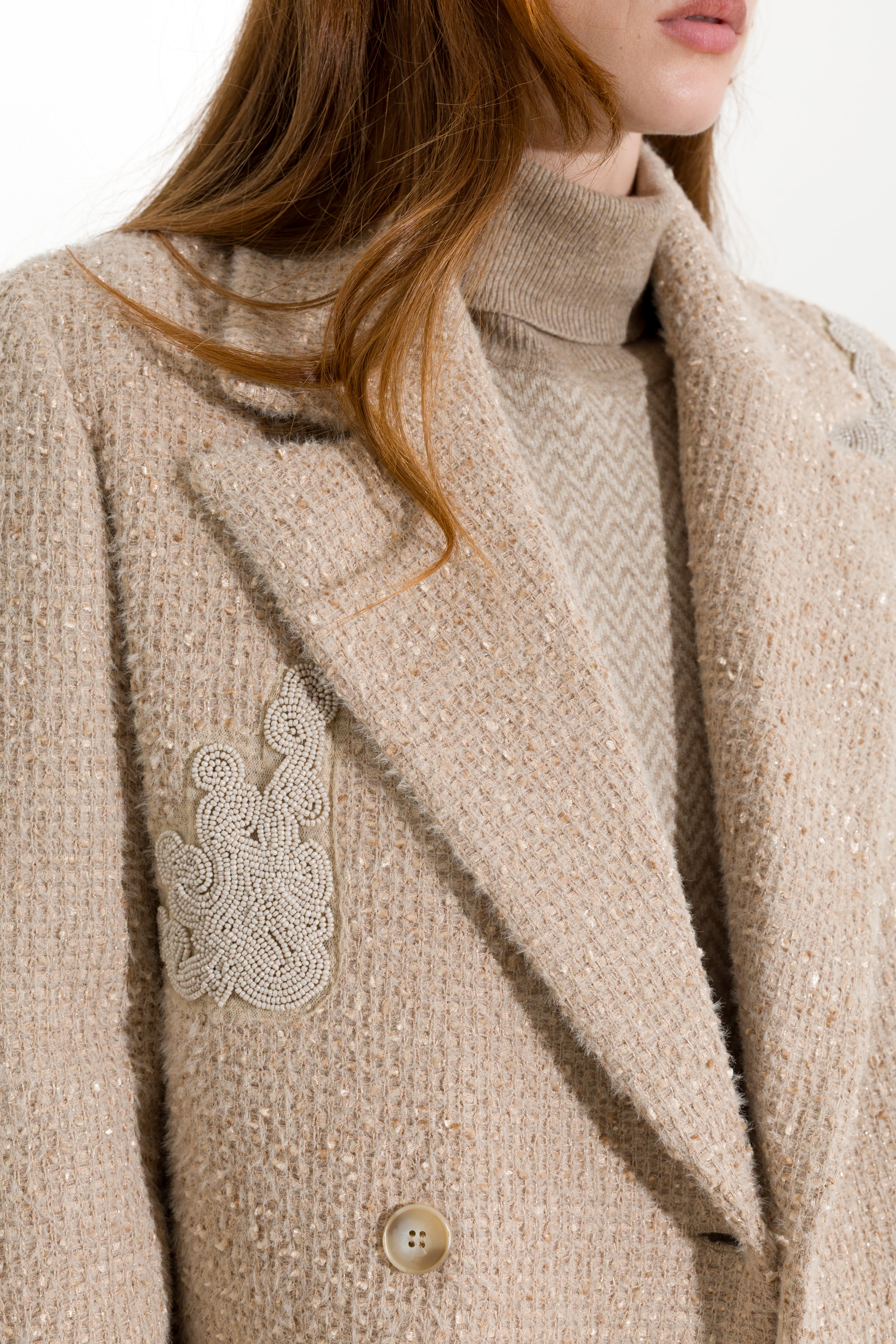 Blazer doppiopetto con dettagli beaded
