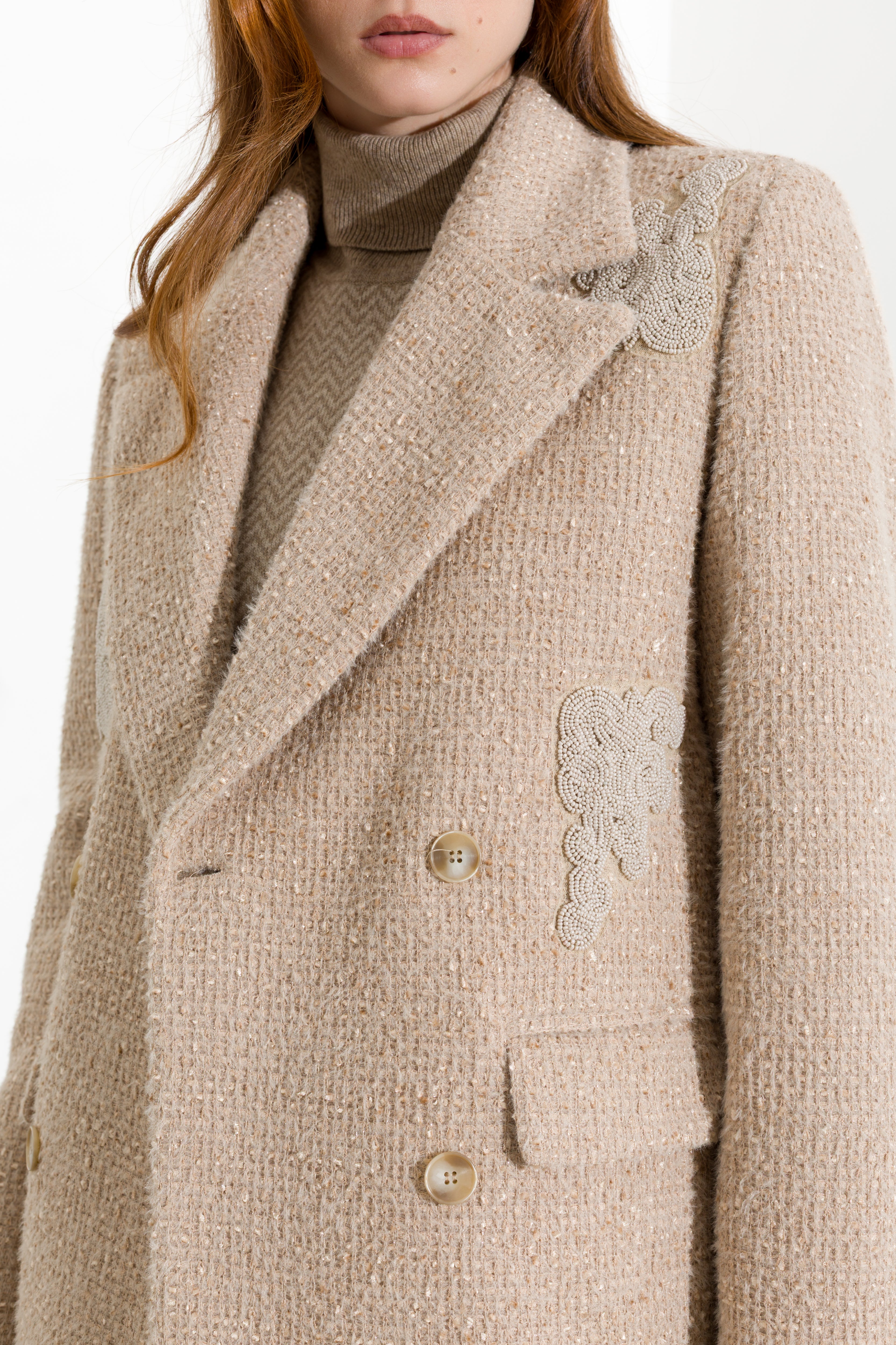 Blazer doppiopetto con dettagli beaded