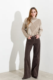 Maglia mezzo collo a rombi - Friendly Sweater