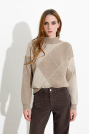 Maglia mezzo collo a rombi - Friendly Sweater