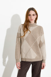 Maglia mezzo collo a rombi - Friendly Sweater