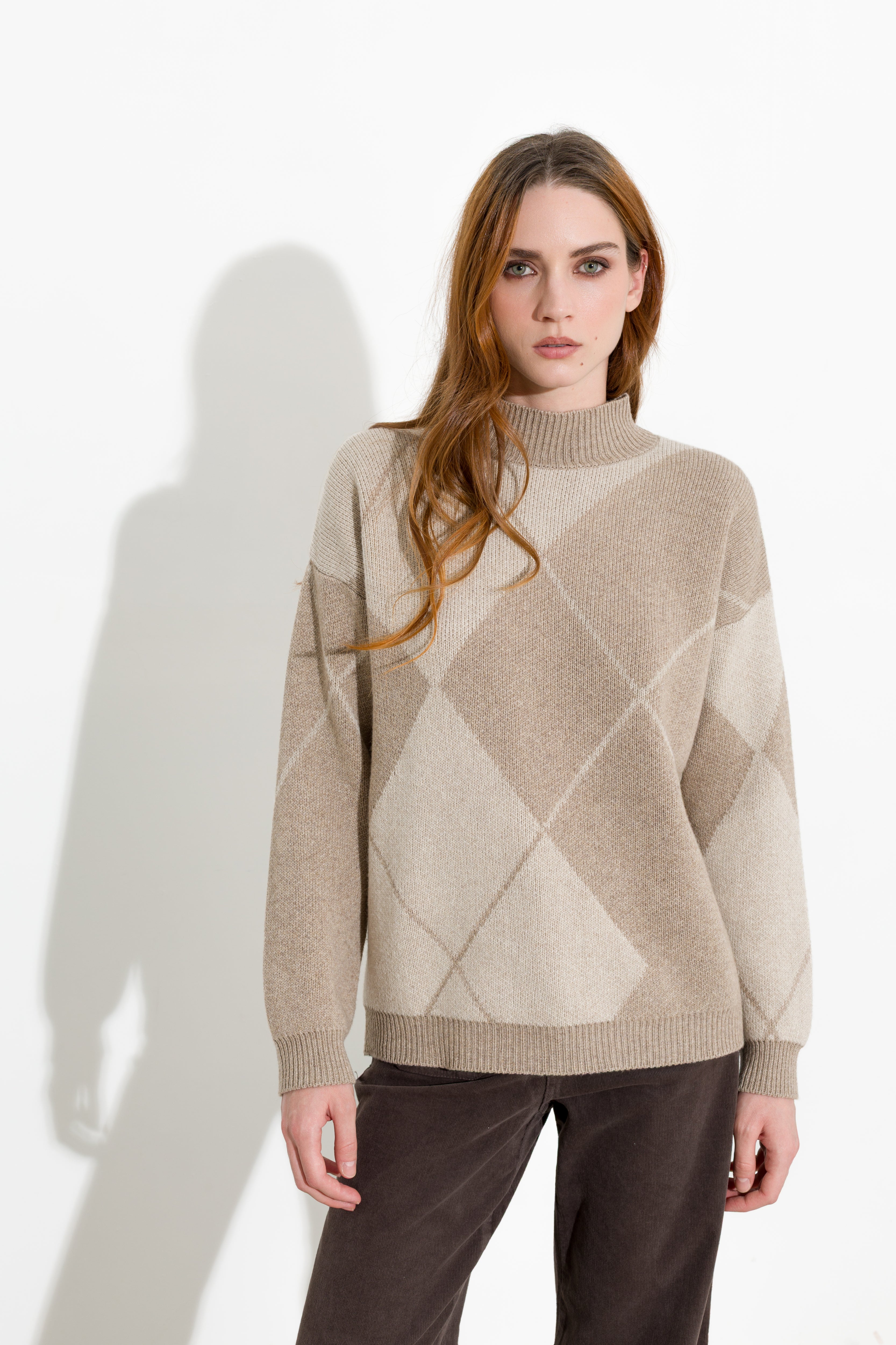 Maglia mezzo collo a rombi - Friendly Sweater