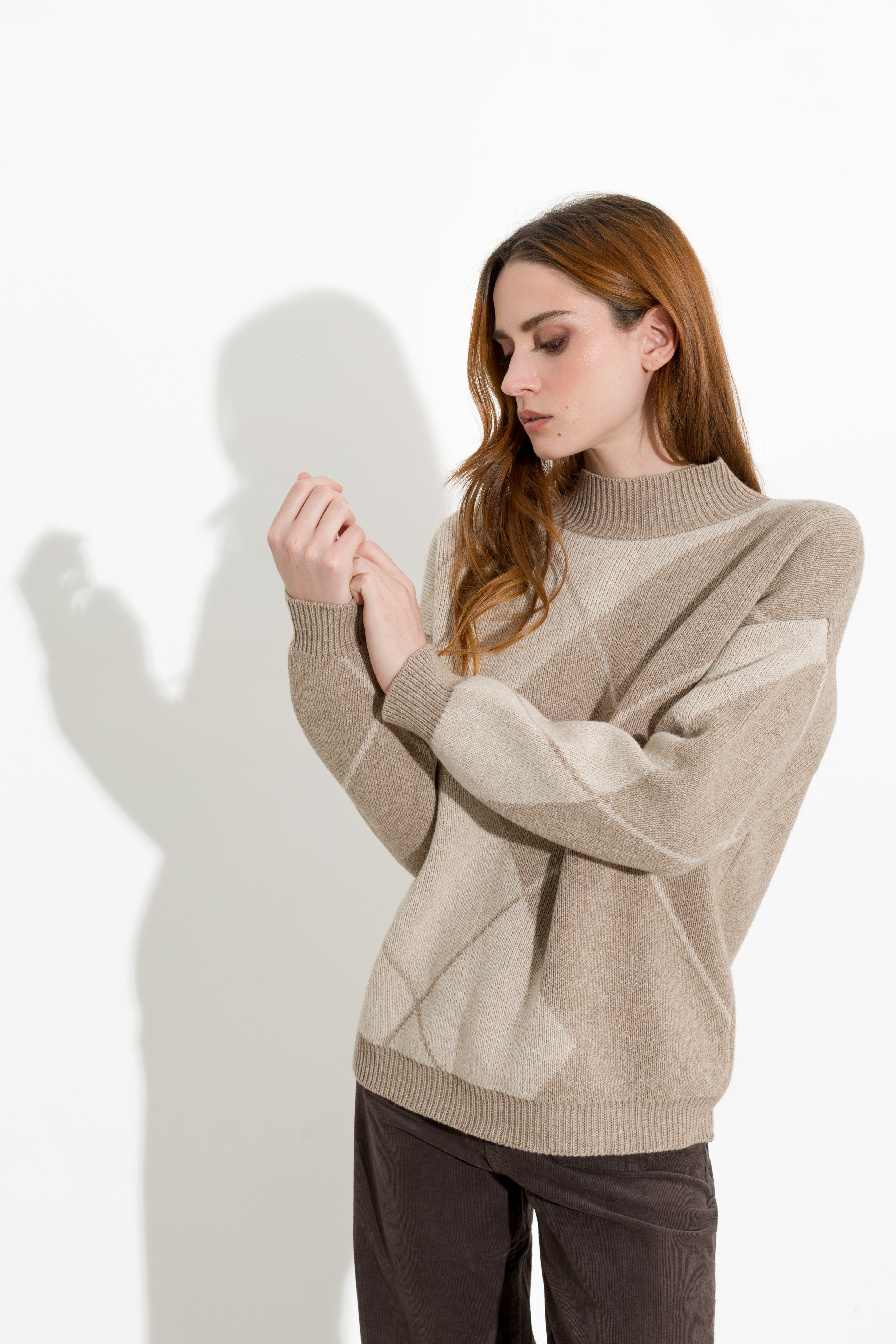 Maglia mezzo collo a rombi - Friendly Sweater