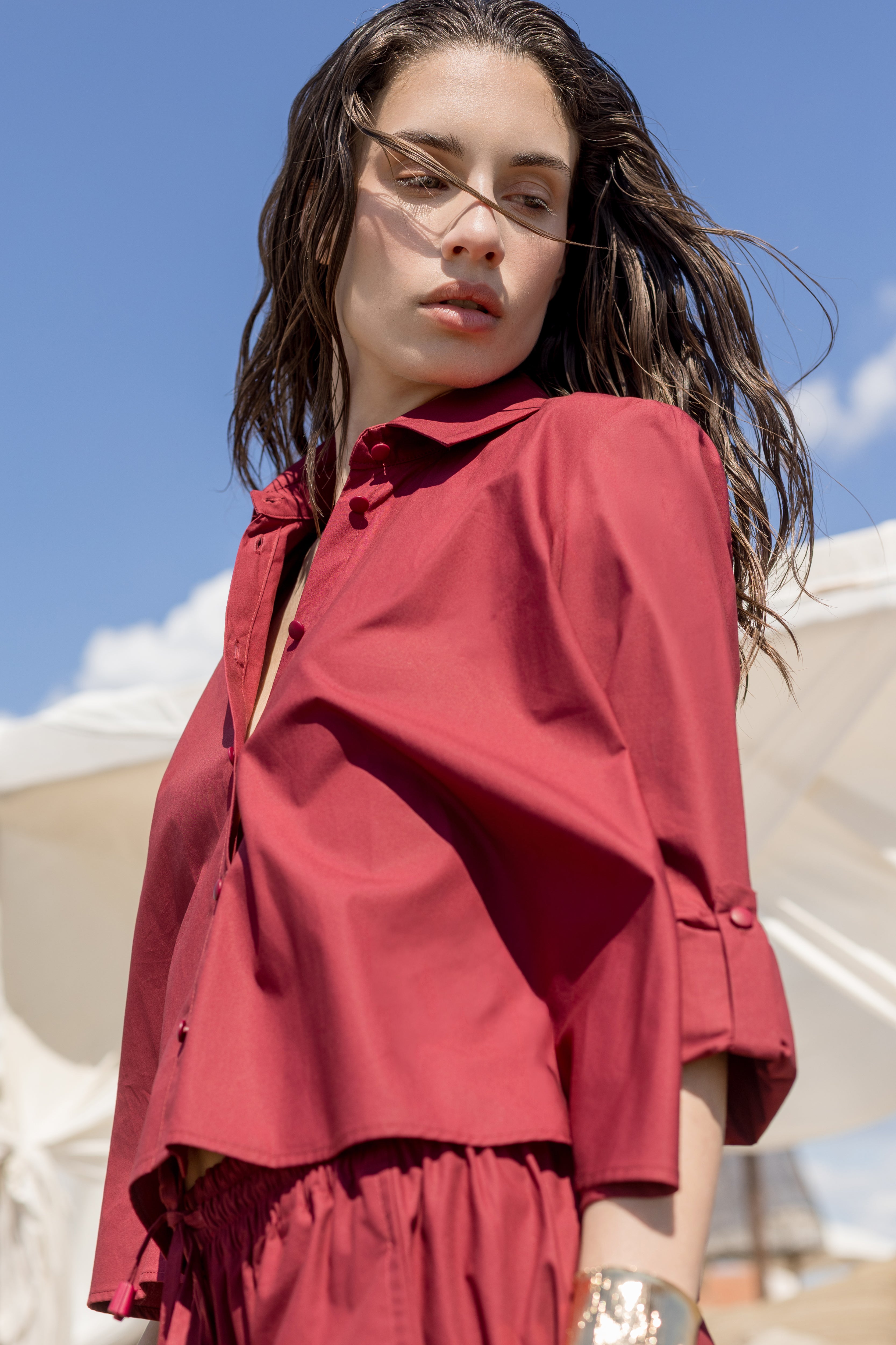 Oversized cotton shirt