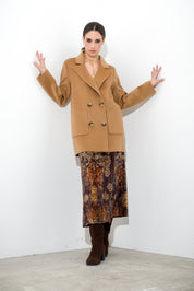 Cappotto doppiopetto in lana vergine