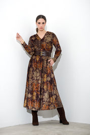 Abito in velluto stampato