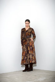 Abito in velluto stampato