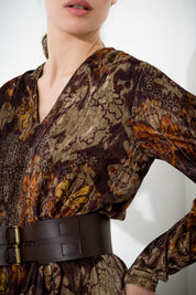 Abito in velluto stampato