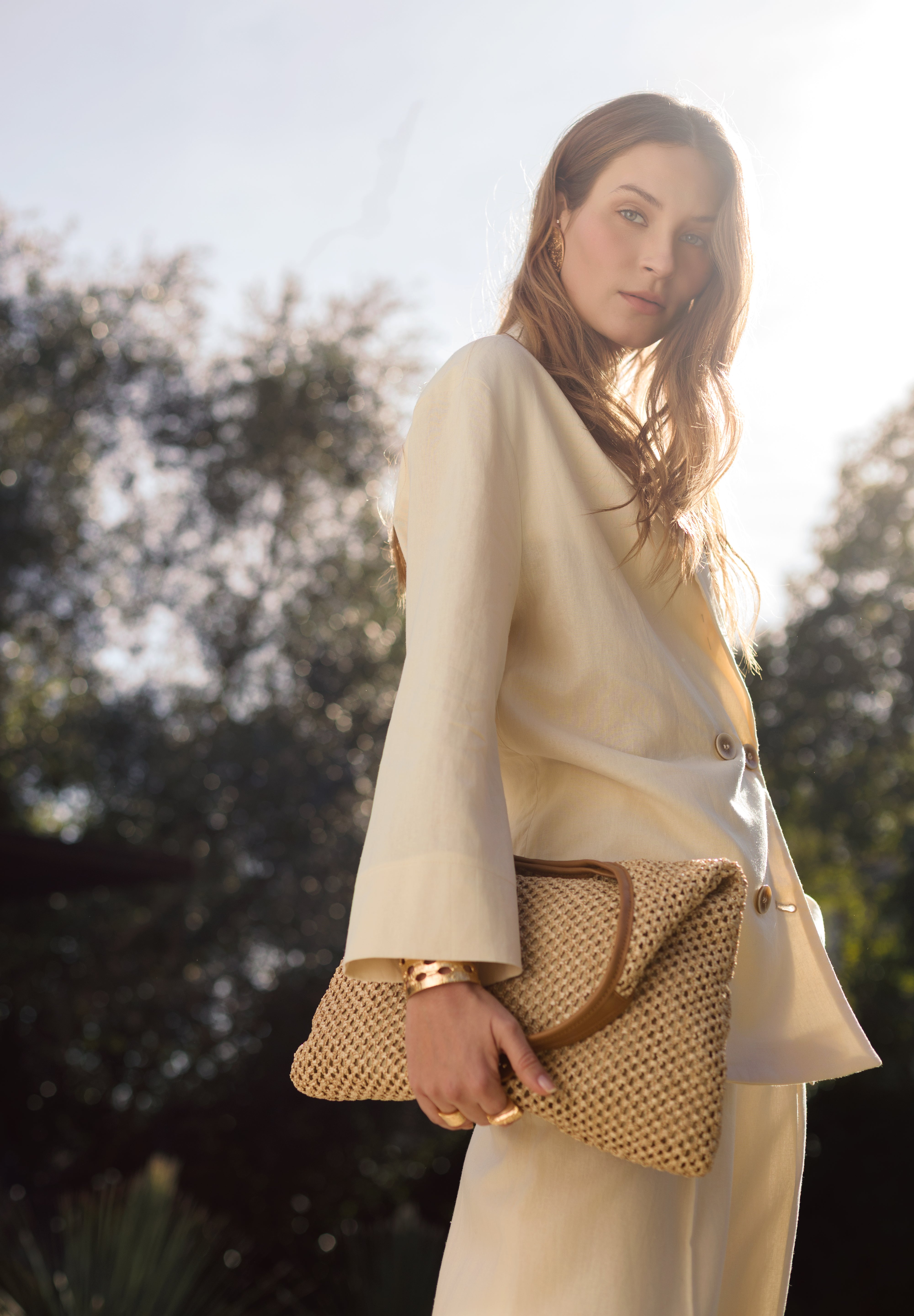 Viscose linen trousers