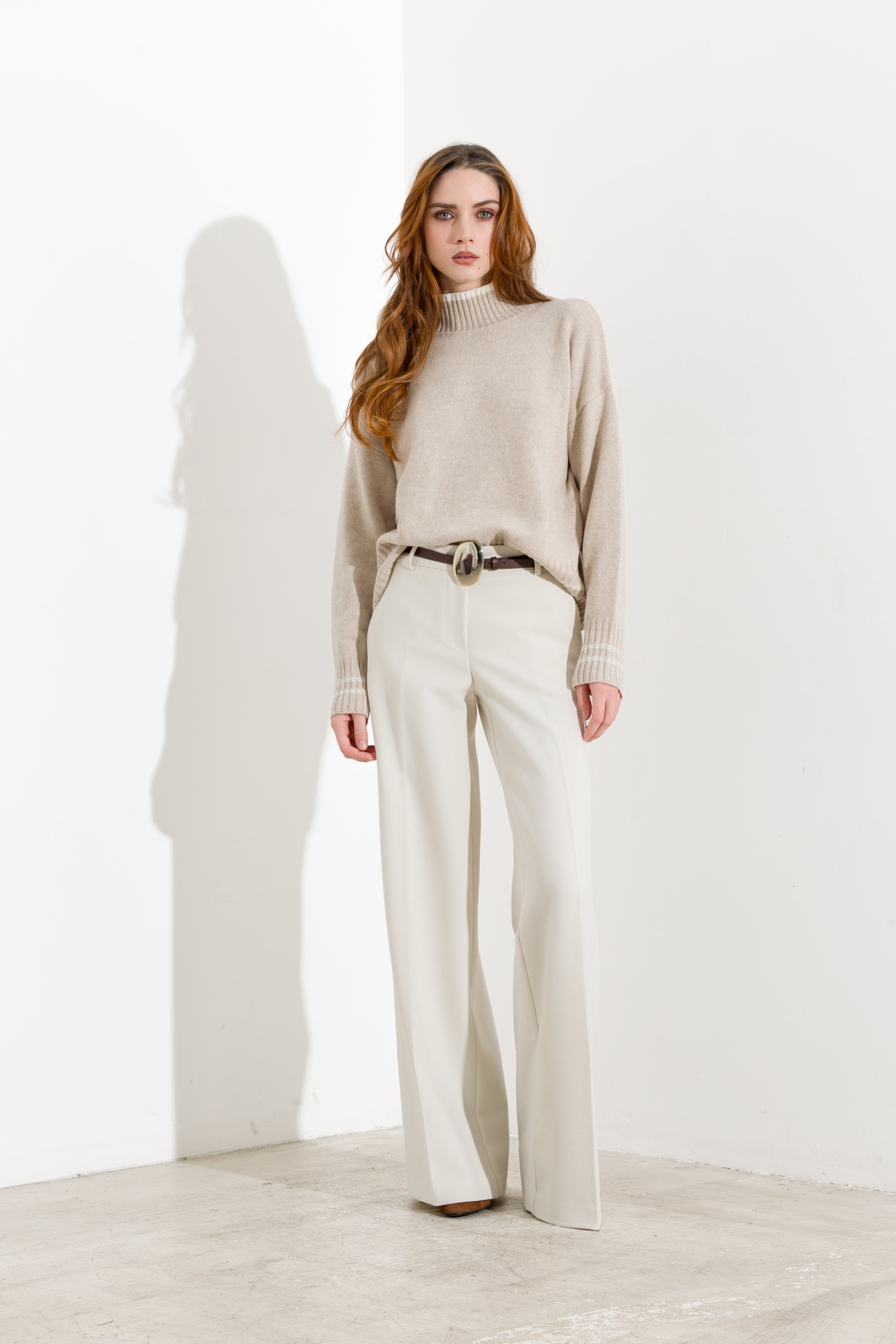Maglia mezzo collo con dettagli a contrasto - Friendly Sweater