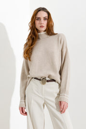 Maglia mezzo collo con dettagli a contrasto - Friendly Sweater