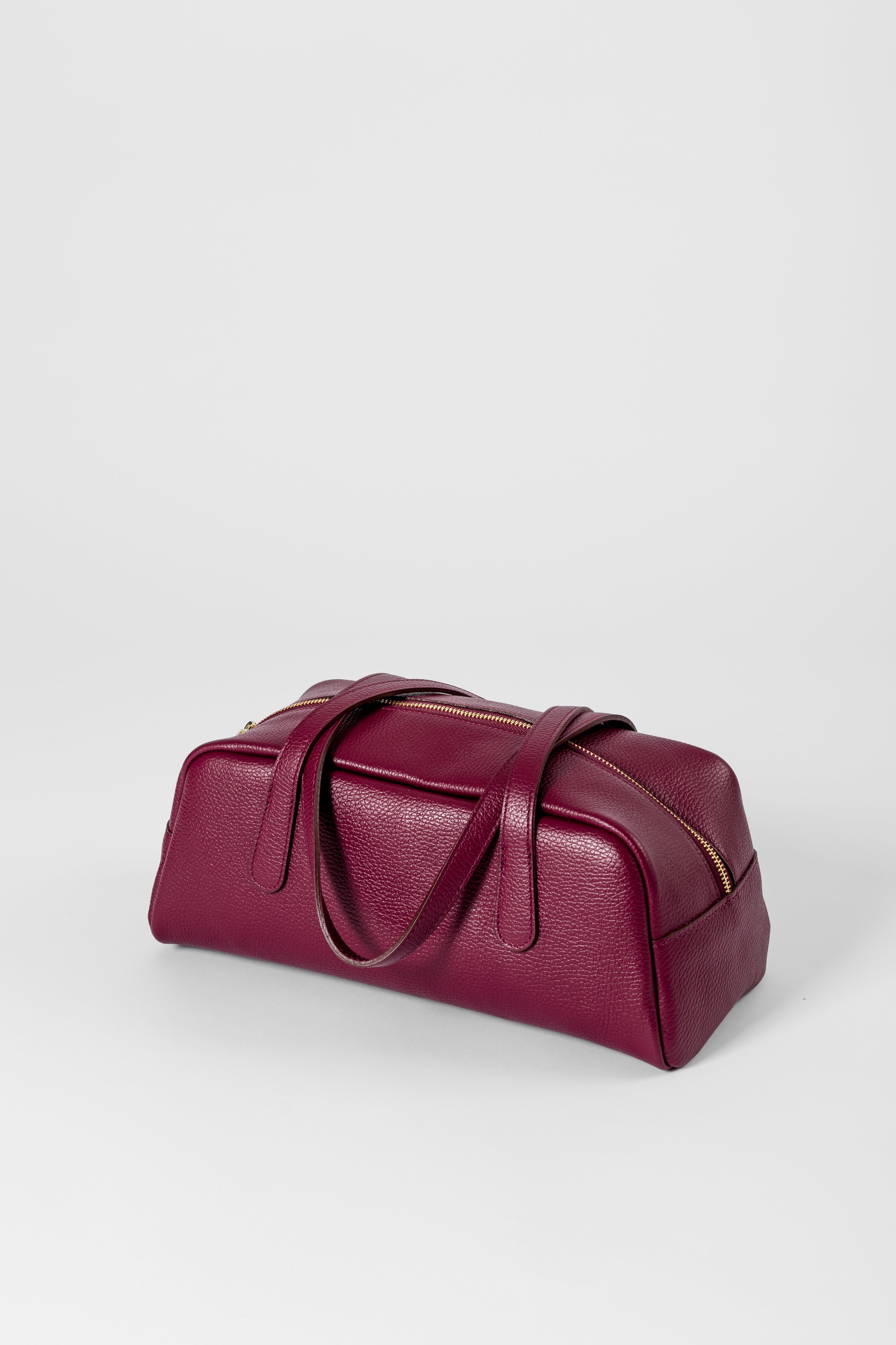 Bowling bag in pelle martellata
