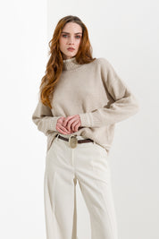 Maglia mezzo collo con dettagli a contrasto - Friendly Sweater