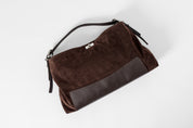 Borsa hobo in camoscio e pelle martellata