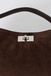 Borsa hobo in camoscio e pelle martellata