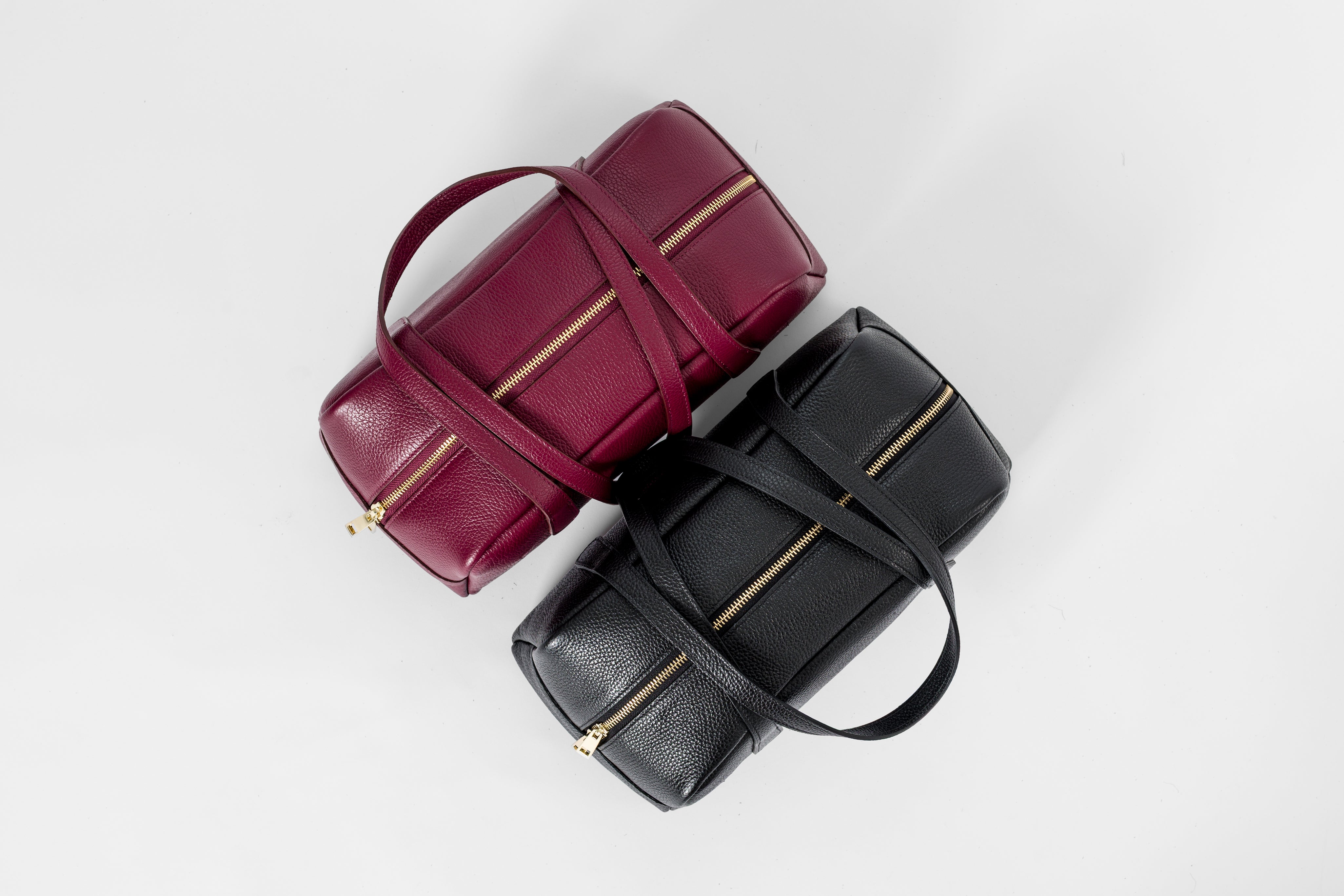 Bowling bag in pelle martellata