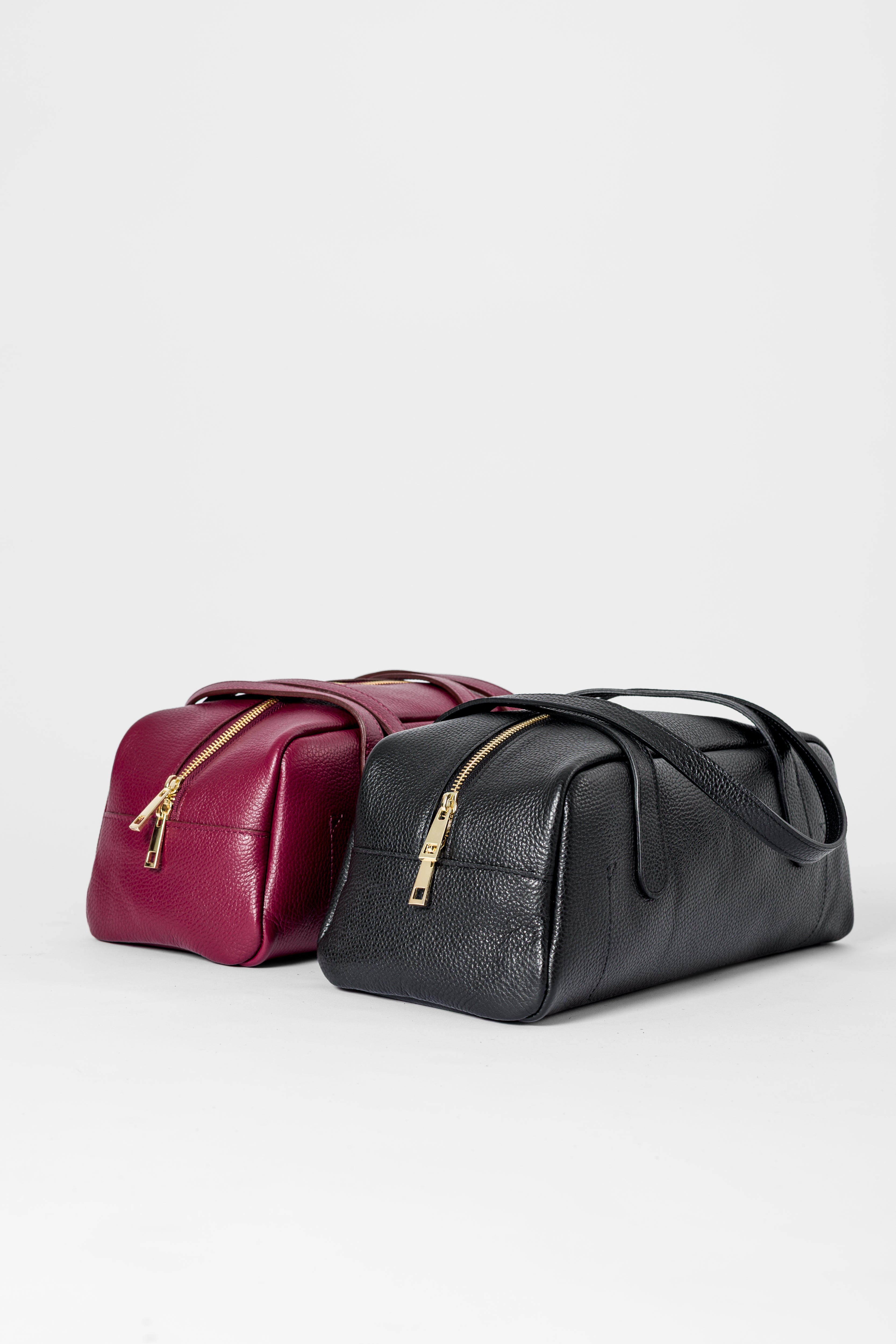 Bowling bag in pelle martellata
