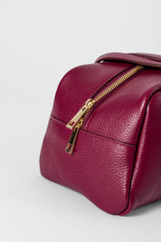 Bowling bag in pelle martellata
