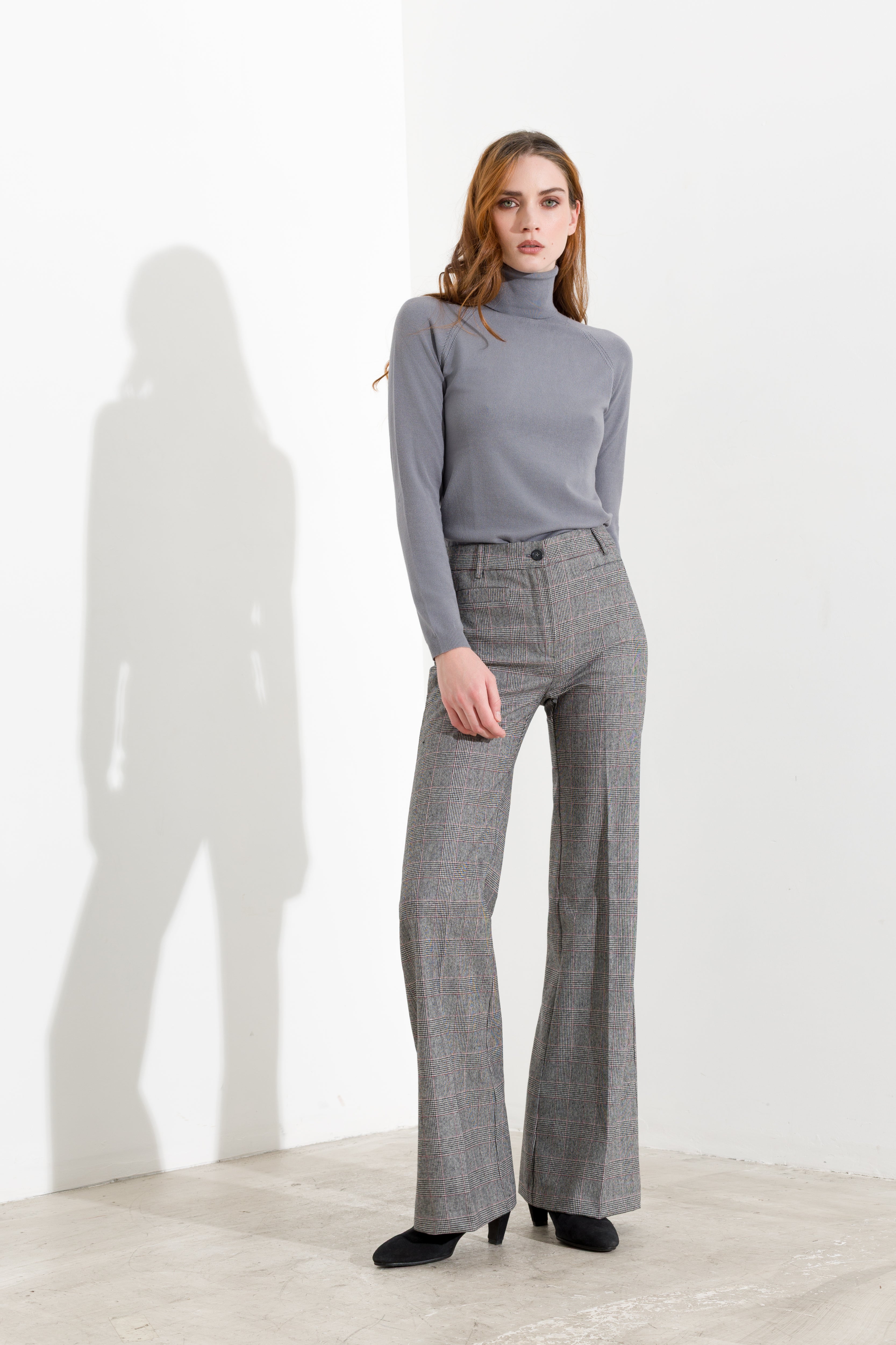 Pantaloni Flare in Principe di Galles