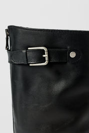 Stivali biker in pelle con fibbie
