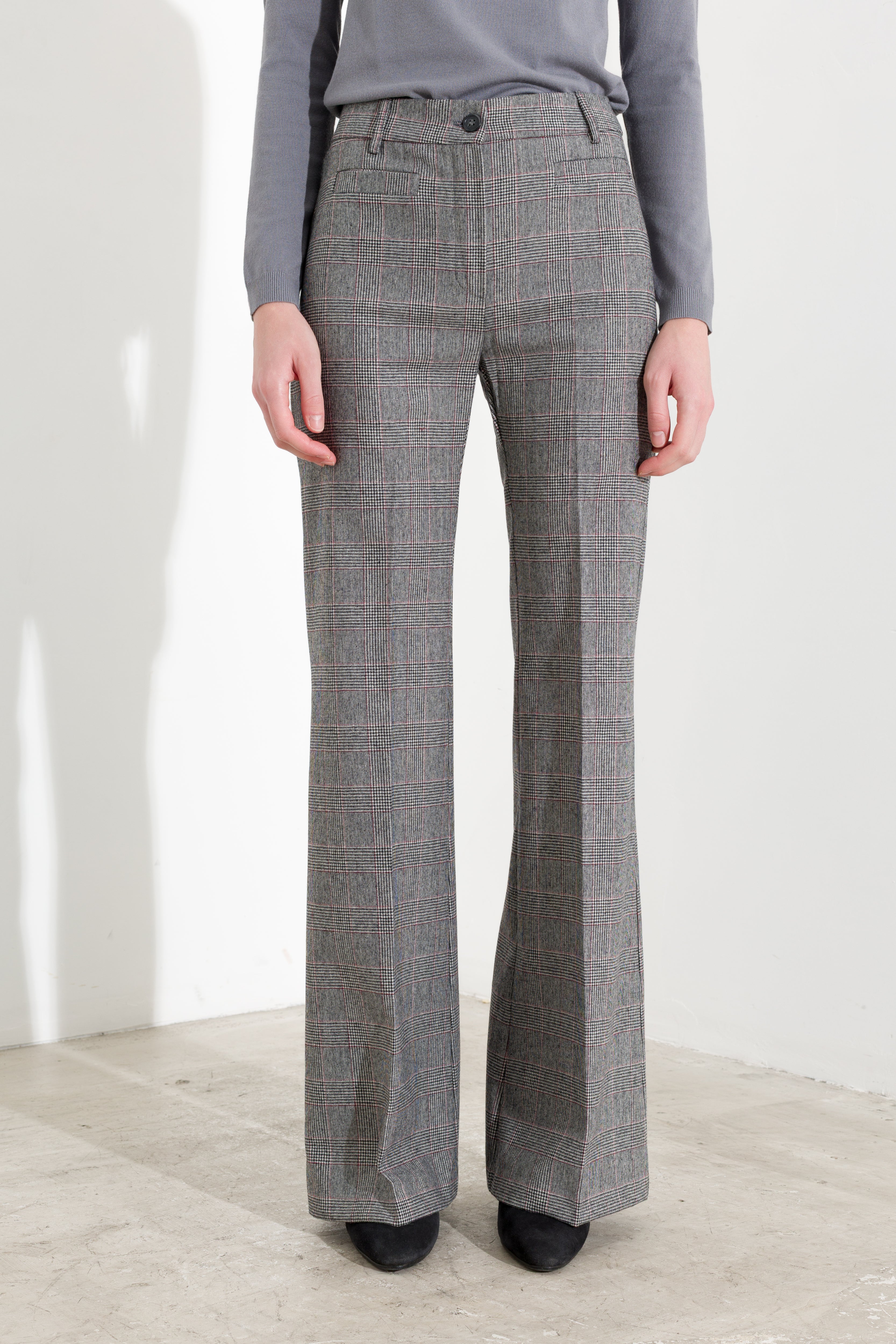 Pantaloni Flare in Principe di Galles