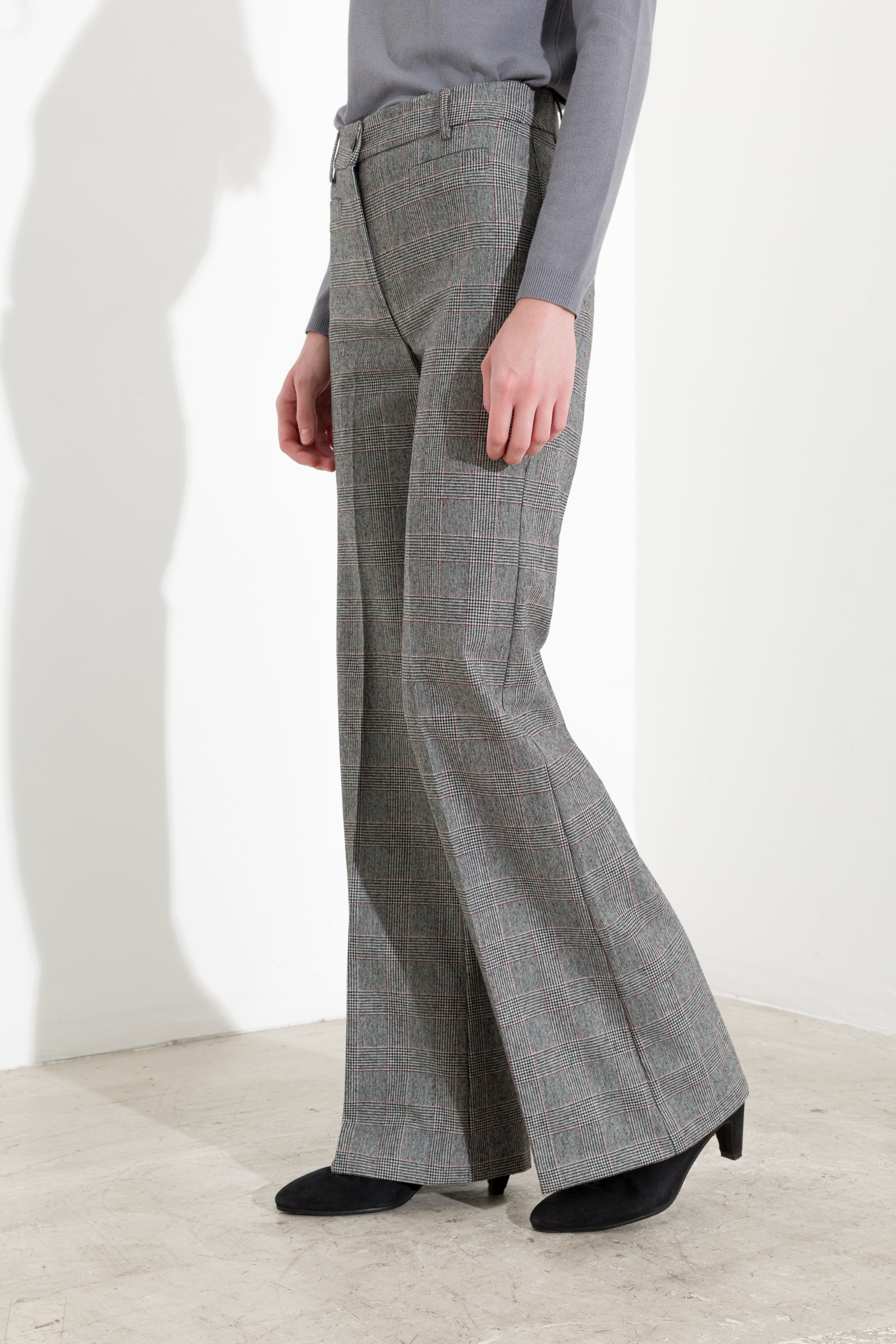 Pantaloni Flare in Principe di Galles