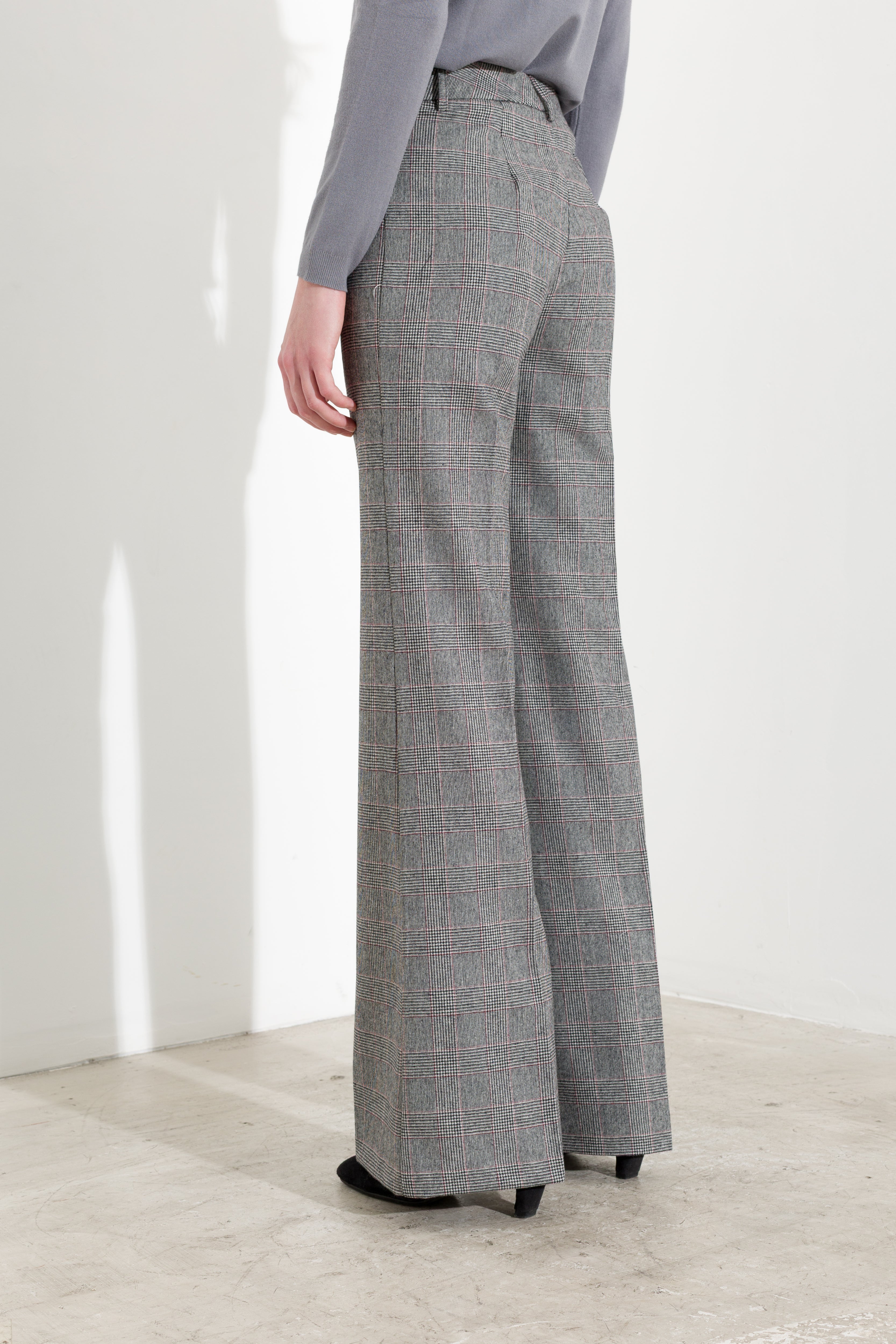 Pantaloni Flare in Principe di Galles