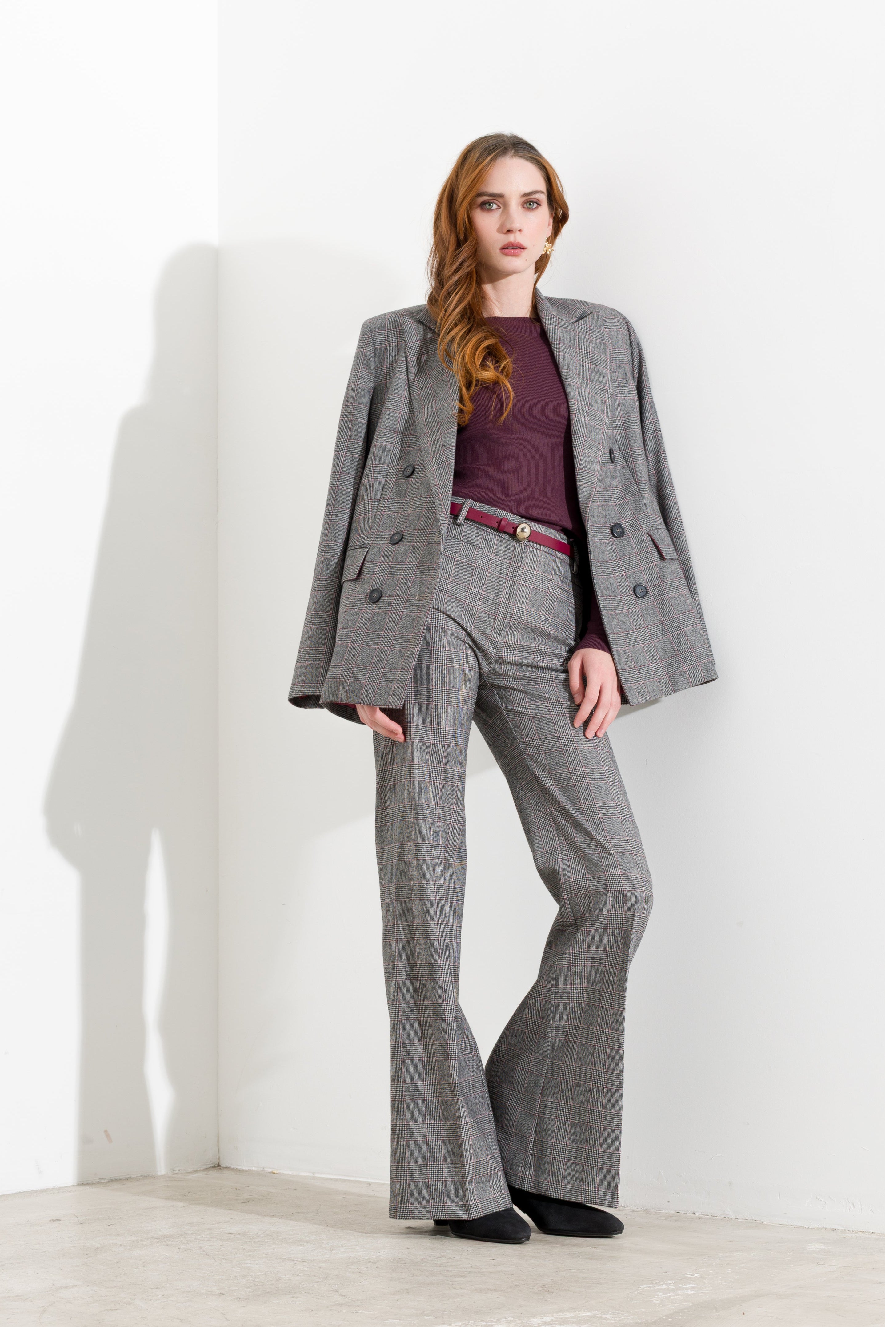 Pantaloni Flare in Principe di Galles