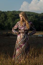 Midi-Hemdkleid mit Taillengürtel