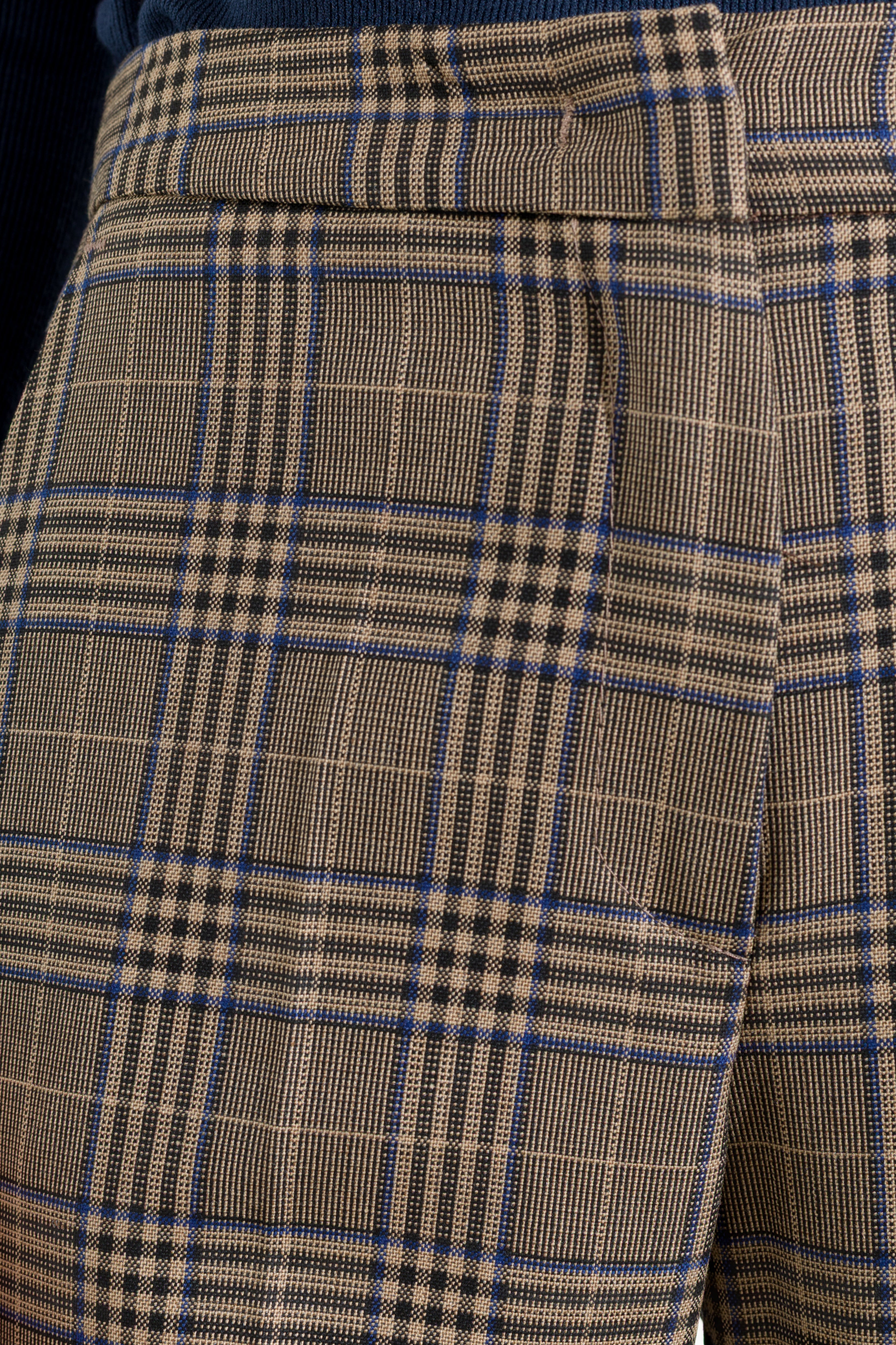 Karierte Hose mit geradem Bein