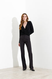 Pantalone gessato gamba dritta
