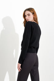 Pantalone gessato gamba dritta