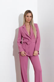 Giacca con cintura in fluido diagonale - Compagnia Italiana