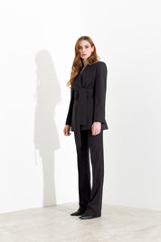 Pantalone gessato gamba dritta