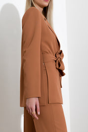 Giacca con cintura in fluido diagonale - Compagnia Italiana