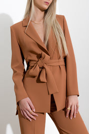 Giacca con cintura in fluido diagonale - Compagnia Italiana