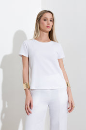 T-shirt collo in maglia e micro paillettes - Compagnia Italiana