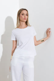 T-shirt collo in maglia e micro paillettes - Compagnia Italiana