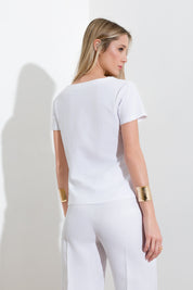 T-shirt collo in maglia e micro paillettes - Compagnia Italiana
