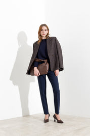 Blazer doppiopetto in micro pied-de-poule