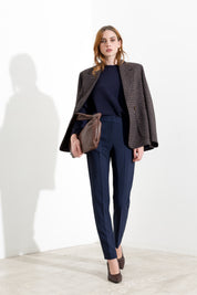 Blazer doppiopetto in micro pied-de-poule