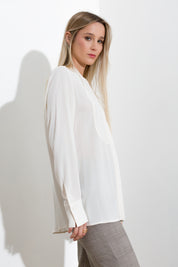 Camicia con collo alla coreana in viscosa - Compagnia Italiana