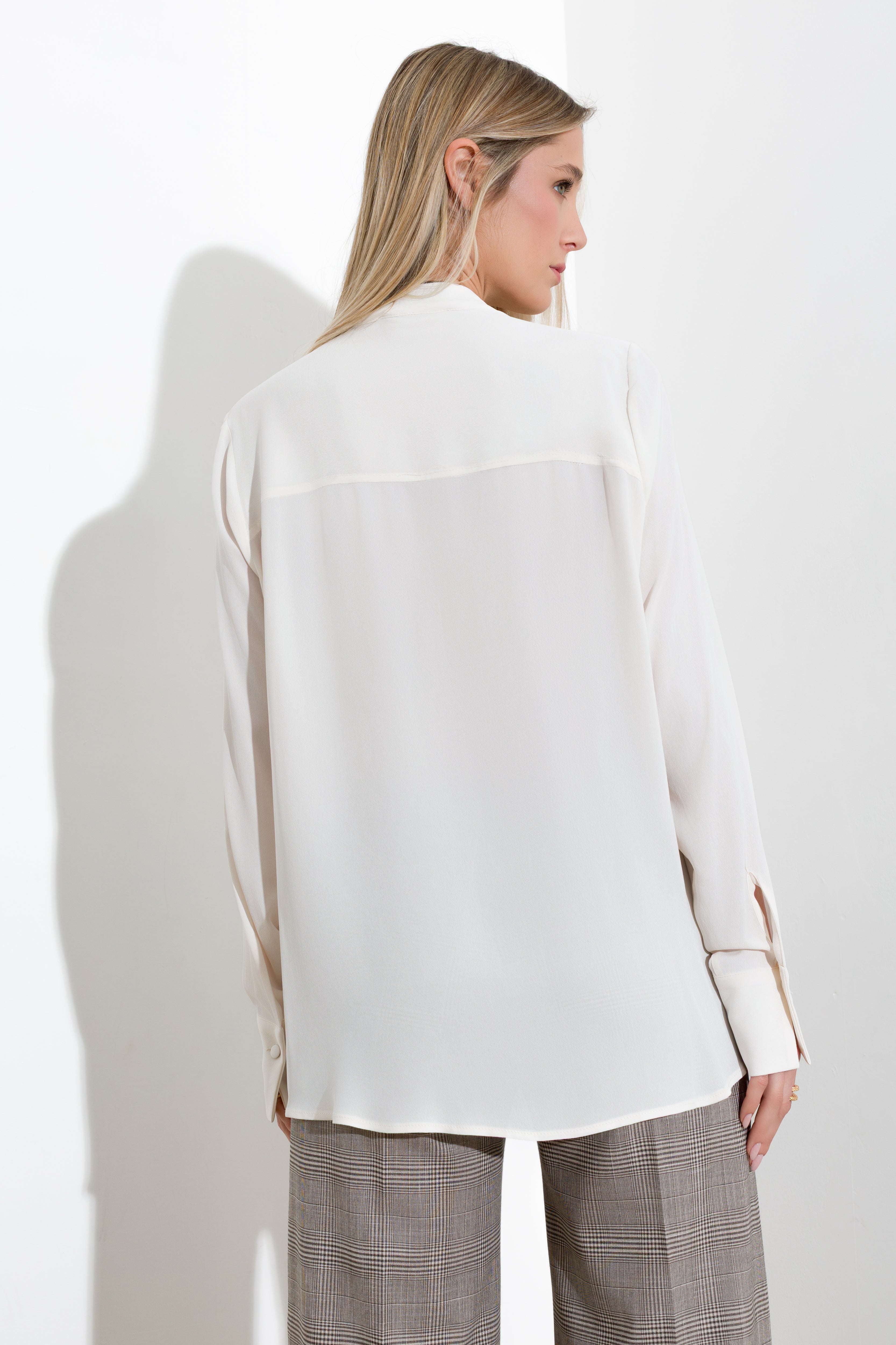 Camicia con collo alla coreana in viscosa - Compagnia Italiana