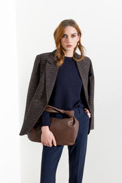 Blazer doppiopetto in micro pied-de-poule