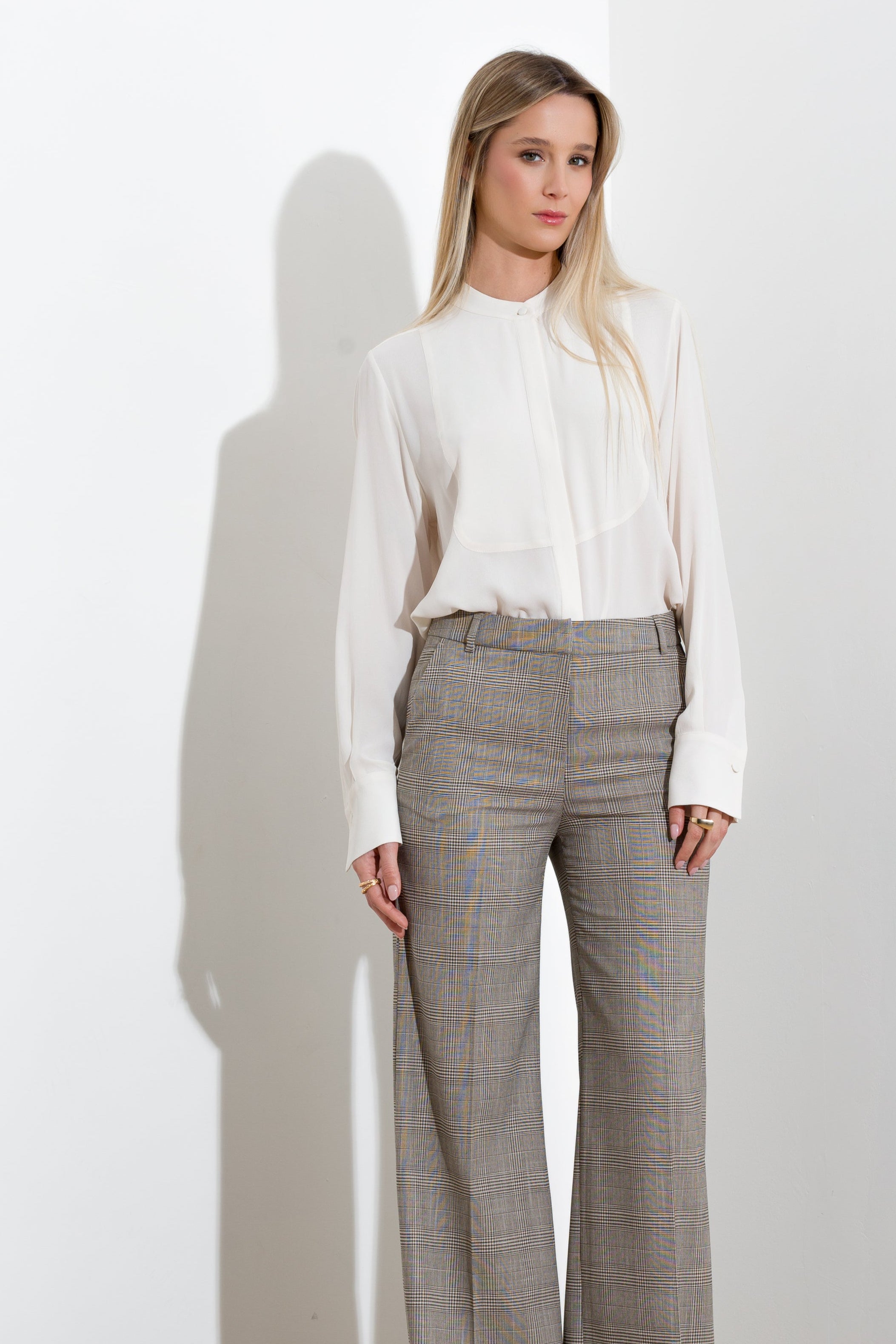 Camicia con collo alla coreana in viscosa - Compagnia Italiana