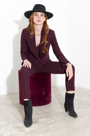 Pantalone slim fit in crêpe