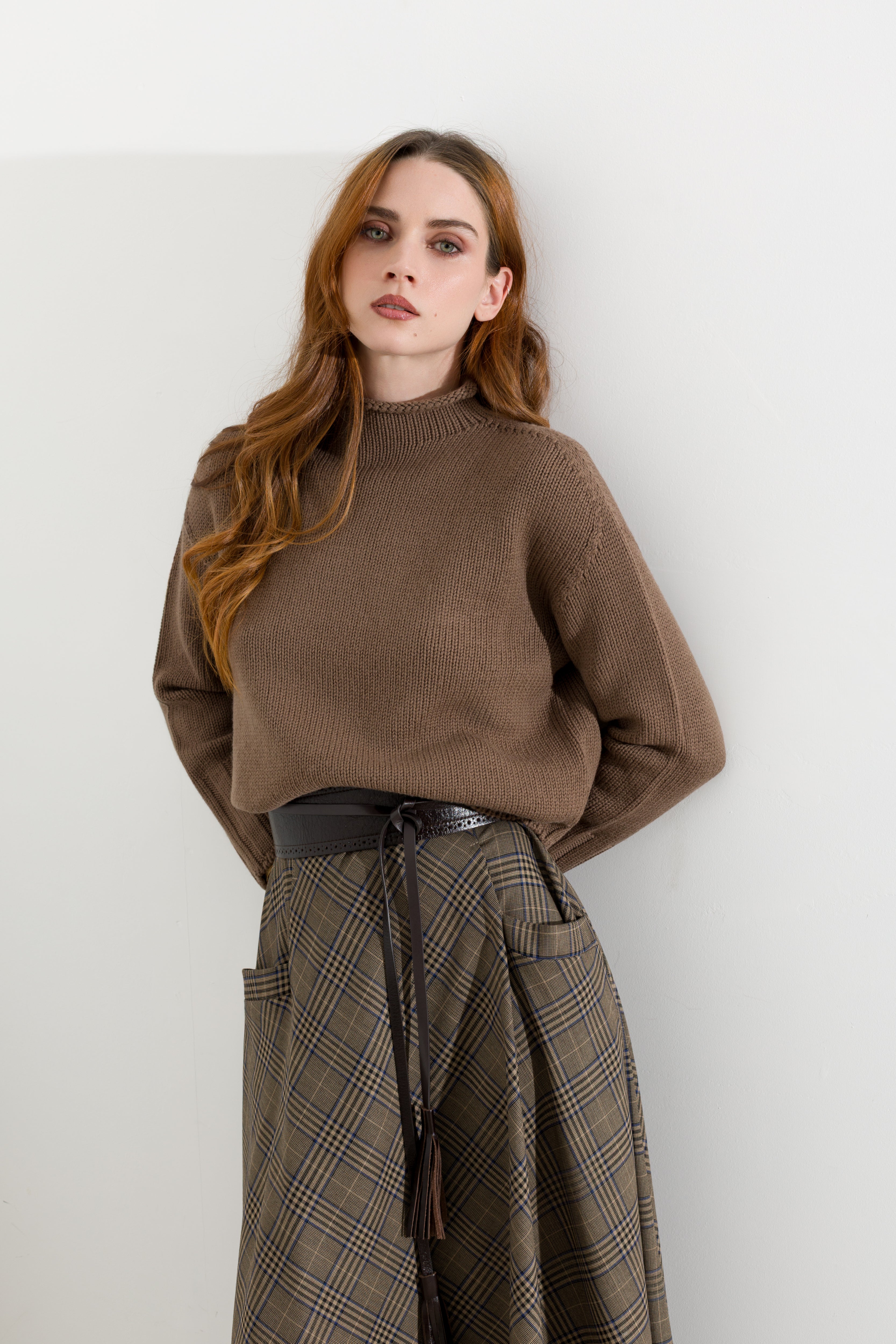 Maglia girocollo a cratere in pura lana - Friendly Sweater