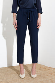 Pantalone con coulisse in fluido diagonale